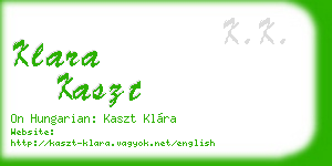 klara kaszt business card
