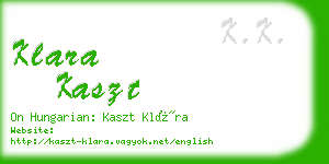 klara kaszt business card